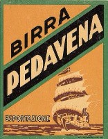 71) 1940 - Prime etichette per la Birra Pedavena per esportazione. Sono gli anni’40 e la grafica riprende stilemi della pittura classica;.jpg