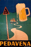 83) Un vecchio manifesto del pittore feltrino Giampiero Facchin per la pubblicità della fabbrica Birra Pedavena.jpg