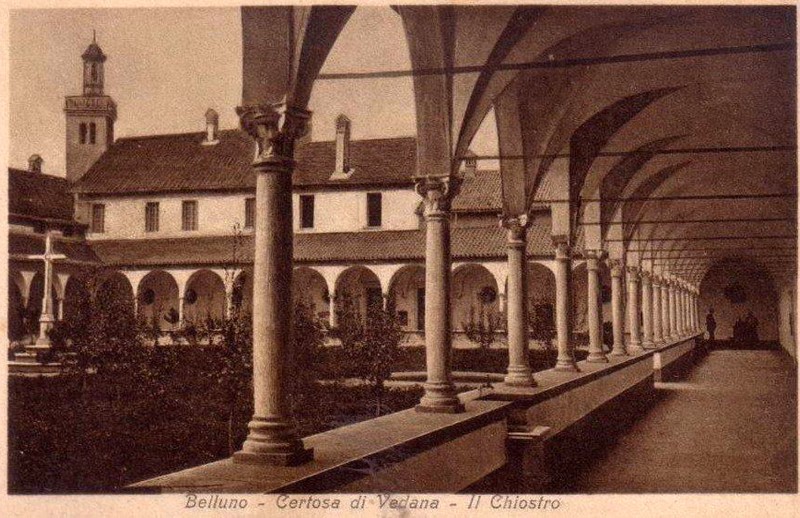 3) CERTOSA DI VEDANA - IL CHIOSTRO - Anno 1913.jpg