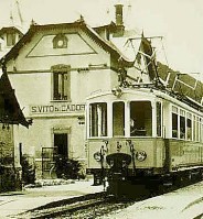 3c) Elettrotreno OMSTIBB fotografato alla stazione di san Vito di Cadore inverno 1951.jpg