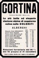 26g) Cortina - Locandina di pubblicità degli hotel degli anni '30..jpg