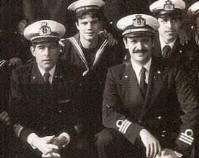 158) Nave Bergamini anni '80, accanto al comandante Mancinelli , è il tenente di vascello Del vento..jpg