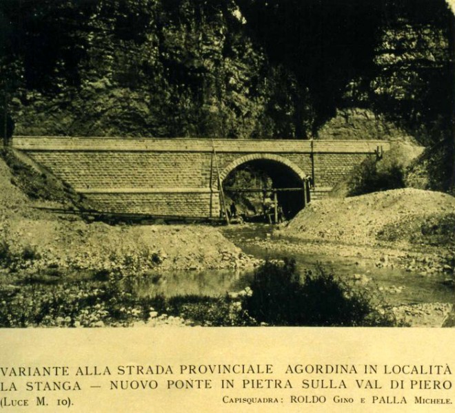 68a)  Variante alla strada provinciale agordina in località LA STANGA - Nuovo ponte in pietra sulla val DI PIERO..jpg