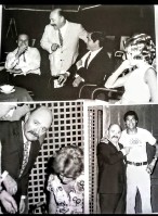 119) Lido di Spina anni 60 - Ugo Orsatti, creatore del locale da ballo CORA CLUB, ritratto insieme al presentatore Corrado la cantante Ornella Vanoni, e il campione di Boxe Carlos Duran ..jpg