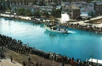 20) Porto Garibaldi - Portocanale Visto Dal Lido Estensi (1959) - peschereccio Maria Grazia Zaccagnini nel giorno della sua inaugurazione.jpg