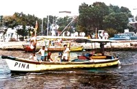 60) -Il primo traghetto LA PINA anni '50, nell'anno 1951 dal comune di Comacchio viene rilasciata la prima concessione a RENZO ALBERI quando iniziava la costruzione dell'istituto ENAOLI..jpg