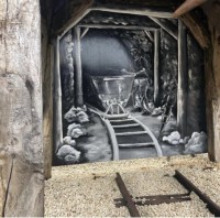 105) San Gregorio nelle Alpi, lungo -il viale delle lanterne spente- creato per commemorare i numerosi minatori locali che hanno perso la vita sul lavoro.jpg