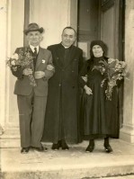 11-Nozze di diamante di Giuseppe Bortoluzzi e Angela Cassol di Roncoi, festeggiano i 60 anni di matrimonio, hanno avuto 13 figli, anno 1954.jpg