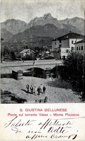 35b-Santa Giustina bellubnese, torrente Veses e monte Pizzocco anni '40.jpg