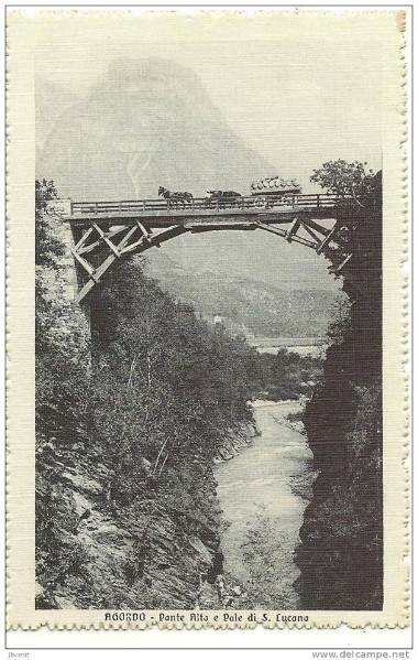 13b) AGORDO (BELLUNO) - Ponte Alto e Pale di San Lucano . Primi '900..jpg