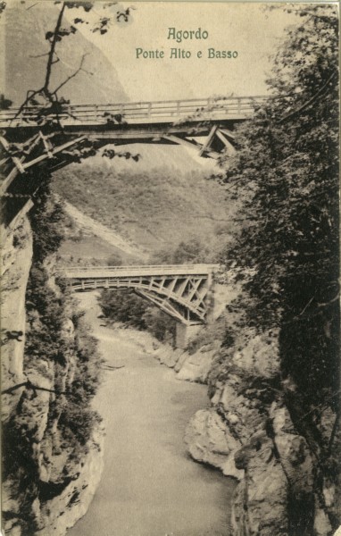 23b) Agordo - Ponte Alto e Basso - anno 1910.jpg