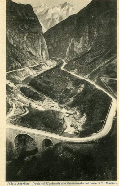 134) Vallata Agordina - Ponte sul Cordevole allo sbarramento del forte S. Martino.jpg