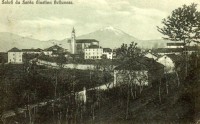 10-SANTA GIUSTINA BELLUNESE (BELLUNO) - SALUTI - PANORAMA - anno 1915.jpg
