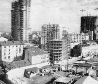 153) Torre Galfa e Grattacielo Pirelli in costruzione, fine anni '50..jpg