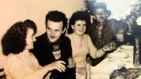 146) Primi anni '60- In occasione di un matrimonio presso la Taverna Alpina - da sx Giustina Budel, Aldo Fregona, Marisa Strazzabosco e Diletto Corte - Primmi anni '60.jpg