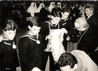 01-Inaugurazione peschereccio scuola M. Grazia Zaccagnini 30 mag 1959 con il passaggio nel canale Pallotta davanti alla scuola marinara..jpg