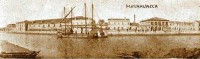 01e-Magnavacca, Porto Canale Pallotta nel 1908 - panorama lungo Piazza Garibaldi (oggi Via Matteotti).jpg