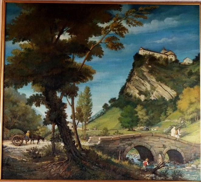 115) Santuario Santi Vittore e Corona olio su tela cm. 140 X 150 villa de Mezzan Feltre..jpg