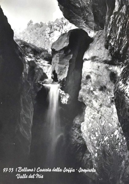 64a-Cascata della Soffia - Sospirolo Valle del Mis anni 1950-60.jpg