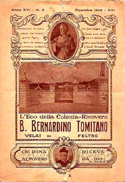 46b-B. BERNARDINO TOMITANO VELAI FELTRE BELLUNO COLONIA 1943 CALENDARIO.JPG