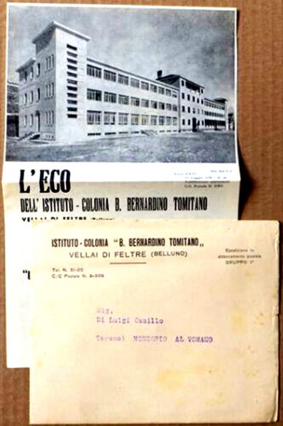 68) 1958 OPUSCOLO RELIGIOSO L'ECO COLONIA B.TOMITANO VELLAI DI FELTRE BELLUNO..jpg