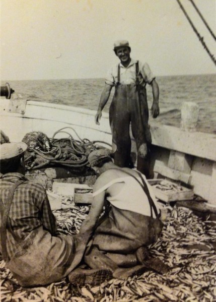 245e - Pescatori al lavoro in mare intenti alla cernita del pesce.jpg