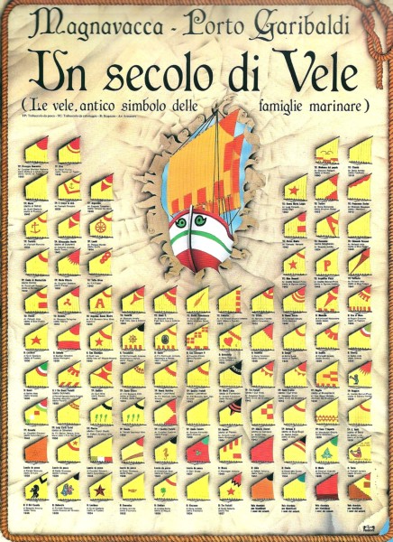 47-Le vele di Magnavacca e Comacchio, di particolare interesse sono i segni distintivi delle famiglie marinare, posti sulle vele..jpg